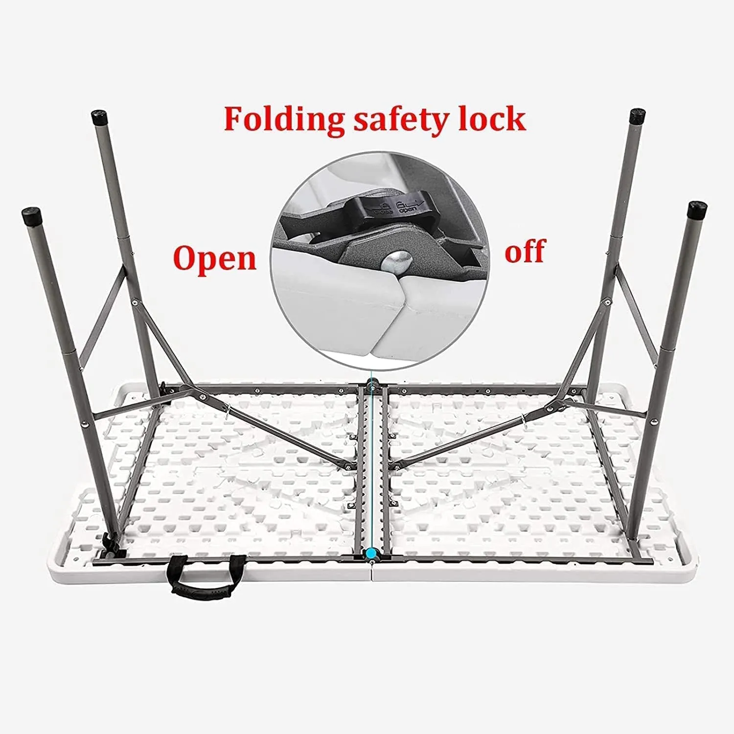 Edtian Folding Table, 4FT Small Portable & Foldable for Indoor & Outdoor Use, Compact Card Table for Camping, Crafting