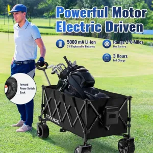 Electric Collapsible Utility Wagons 330lbs Capacity Foldable with Wheels Brakes