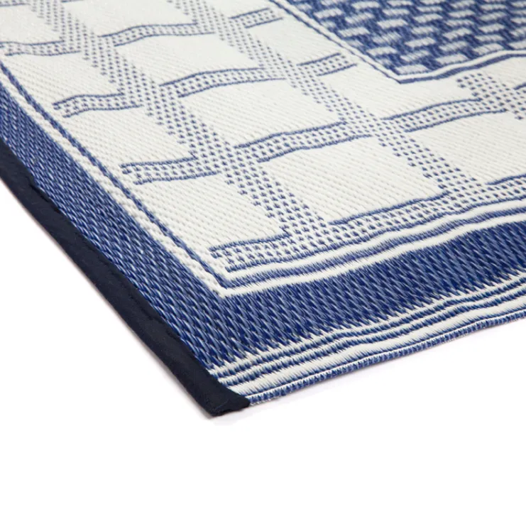 Europa Midnight Blue & White Foldable Waterproof Outdoor Camping Mat - 270x270 cm