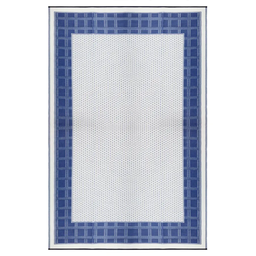Europa Midnight Blue & White Foldable Waterproof Outdoor Camping Mat - 270x270 cm