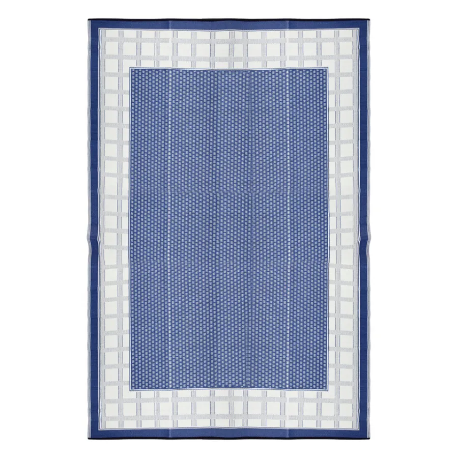 Europa Midnight Blue & White Foldable Waterproof Outdoor Camping Mat - 270x270 cm