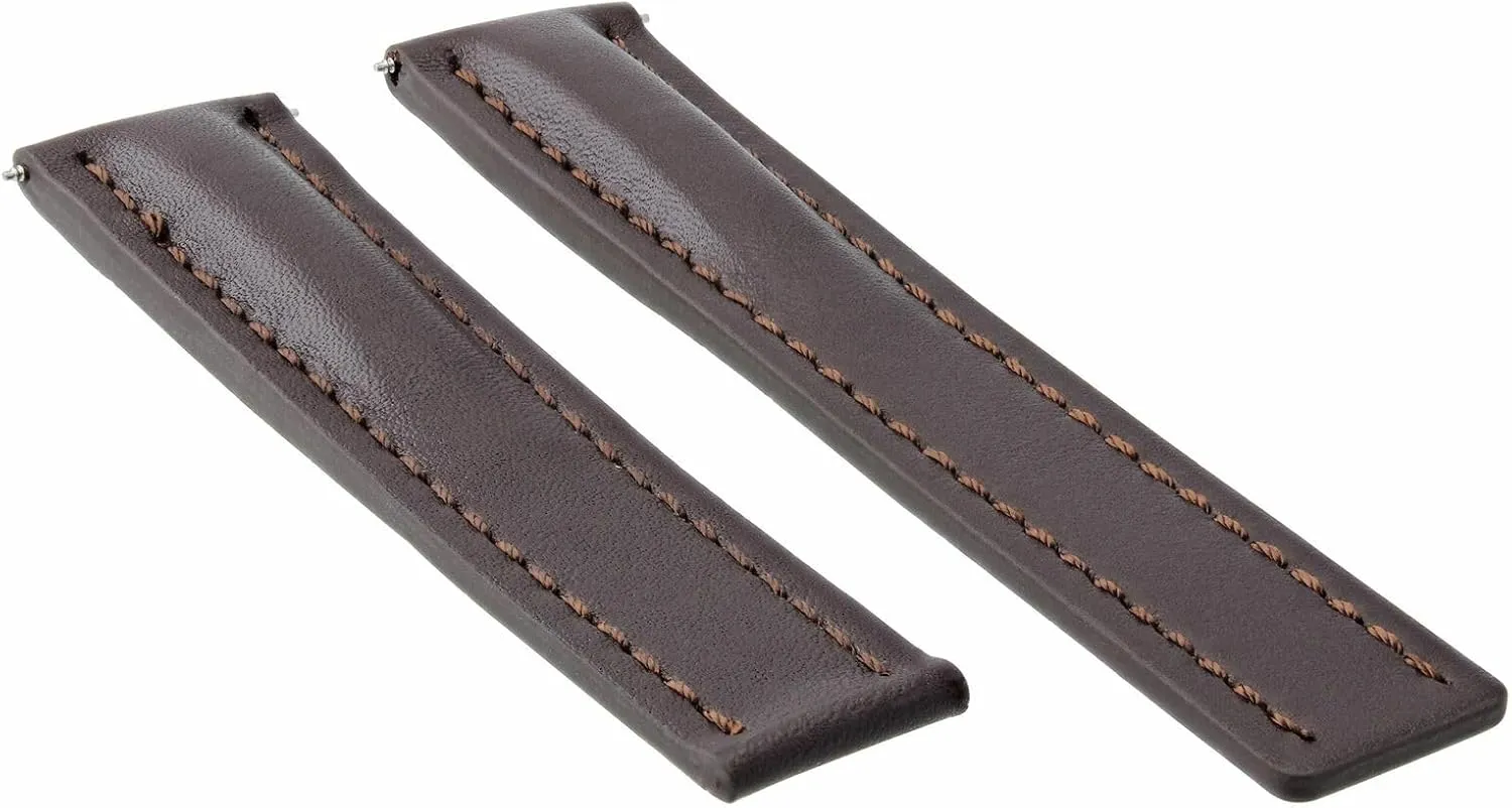 Ewatchparts 22-24mm Leather Watch Band Strap Smooth Compatible with Breitling Navitimer Bentley Waterproof