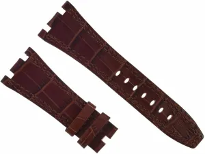 Ewatchparts 28mm Leather Watch Band Strap Compatible With Audemars Piguet Offshore Watch Brown