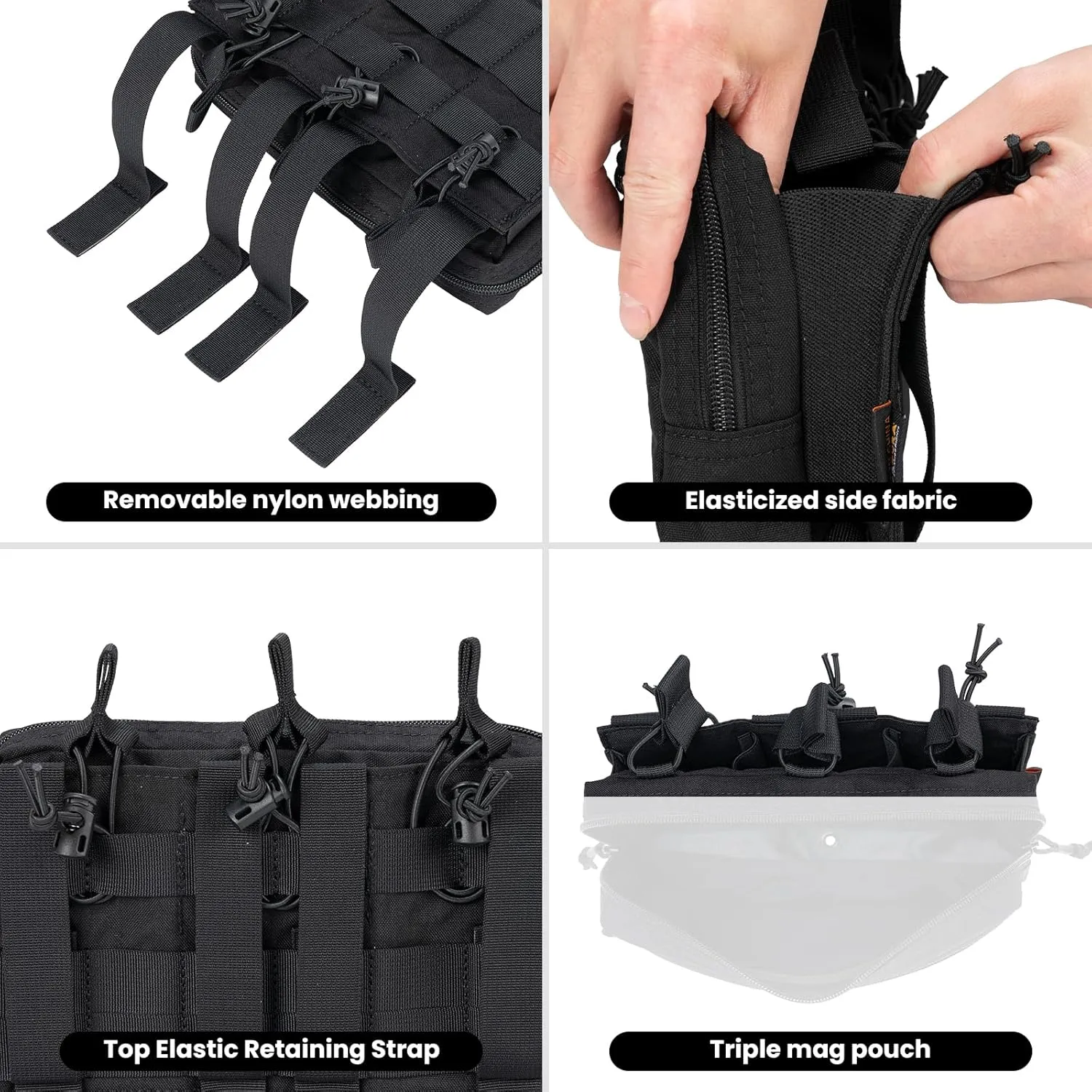 EXCELLENT ELITE SPANKER Tactical Mag Admin Pouch Molle Utility Tool Pouch Medical EDC EMT Bag with Triple Mag Pouch for M4 M16