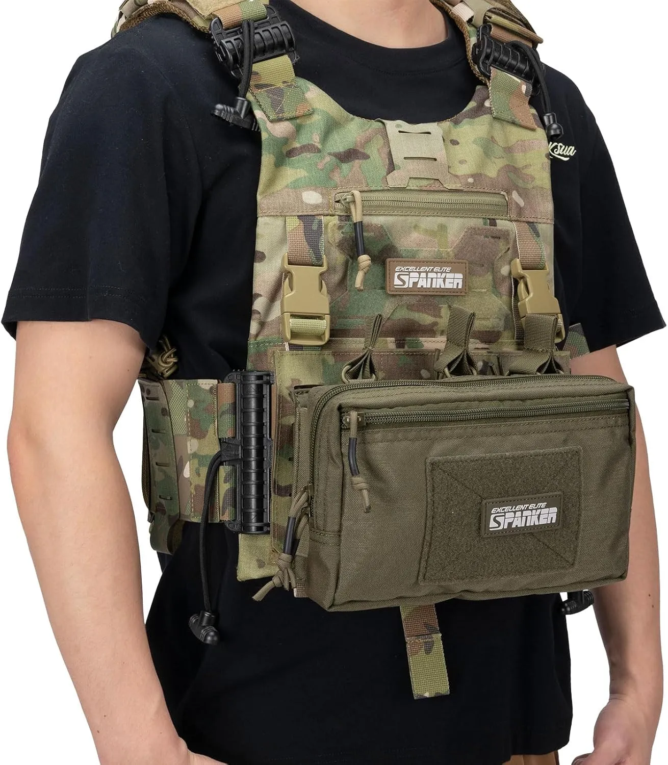 EXCELLENT ELITE SPANKER Tactical Mag Admin Pouch Molle Utility Tool Pouch Medical EDC EMT Bag with Triple Mag Pouch for M4 M16