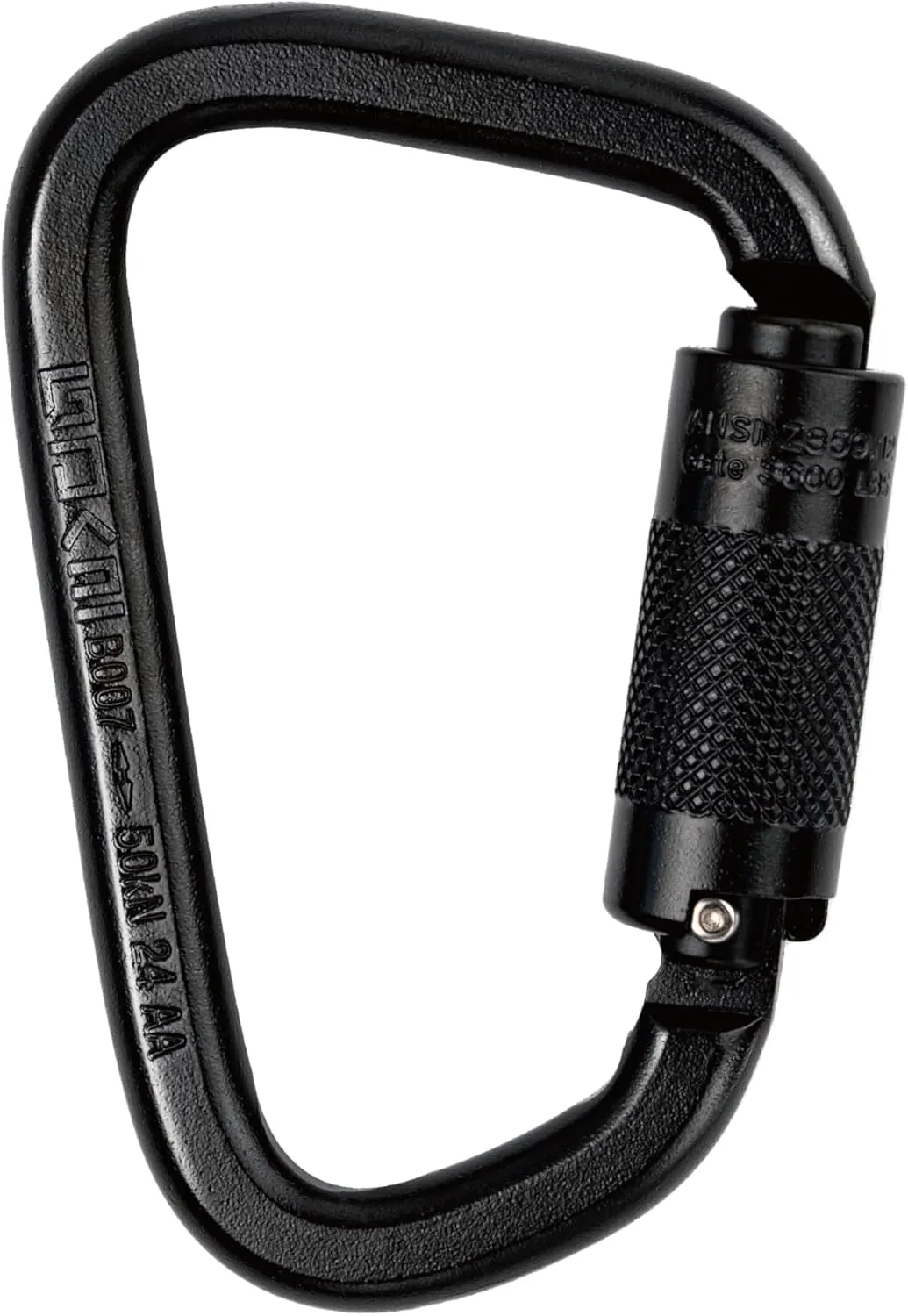 Explorer CE Certified 50kN Screwgate Locking Carabiner in Size 4.33 x 2.68 inch, Heavy-Duty Carabiners for Climbing, Mountaineering, and Rappelling, Alloy Steel, Midnight Black,1 Pack