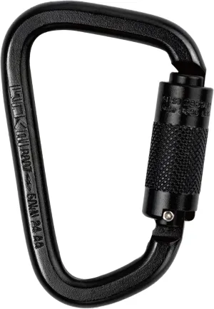 Explorer CE Certified 50kN Screwgate Locking Carabiner in Size 4.33 x 2.68 inch, Heavy-Duty Carabiners for Climbing, Mountaineering, and Rappelling, Alloy Steel, Midnight Black,1 Pack