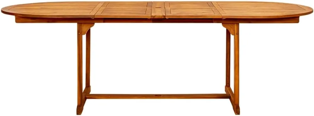 Extendable Outdoor Dining Table - Solid Acacia Wood, Brown, Large Garden Table for Outdoor Furniture, Kitchen Dining, Camping, Picnic Tables