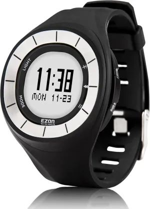 EZON Men's Digital Watch,Step Counter for Walking,Waterproof Pedometer Watches with Calories Stopwatch Chime-Non Bluetooth,Practical Choice for Mobile-Free Fitness Enthusiasts (Casual)
