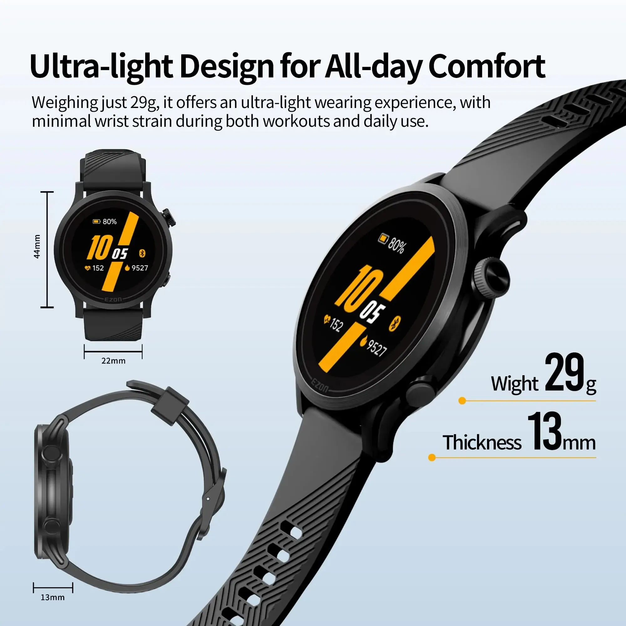 EZON R7 GPS Sports Watch: For multi-sport athletes in running,swimming,cycling,triathlon,marathon who want PB new breakthrough