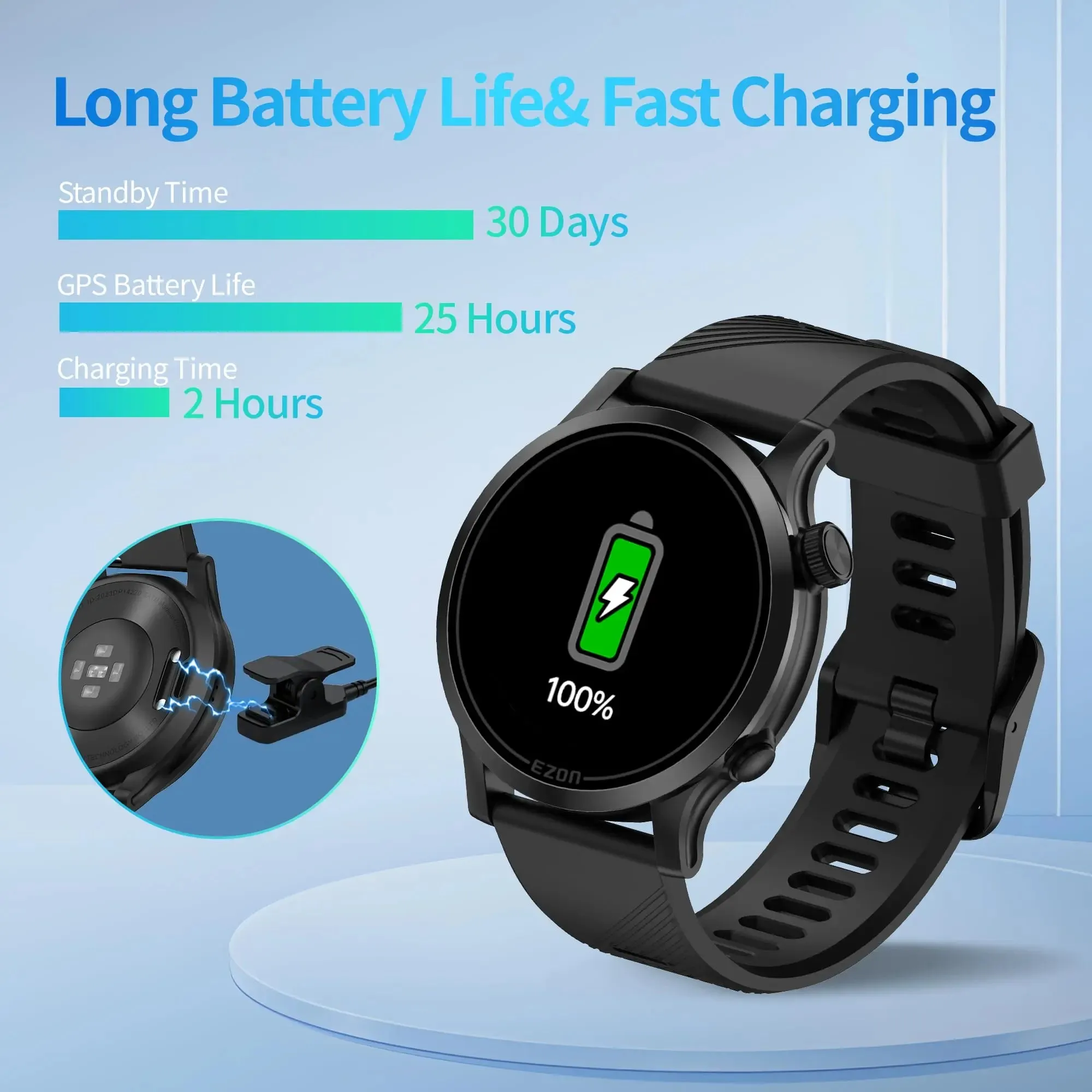 EZON R7 GPS Sports Watch: For multi-sport athletes in running,swimming,cycling,triathlon,marathon who want PB new breakthrough