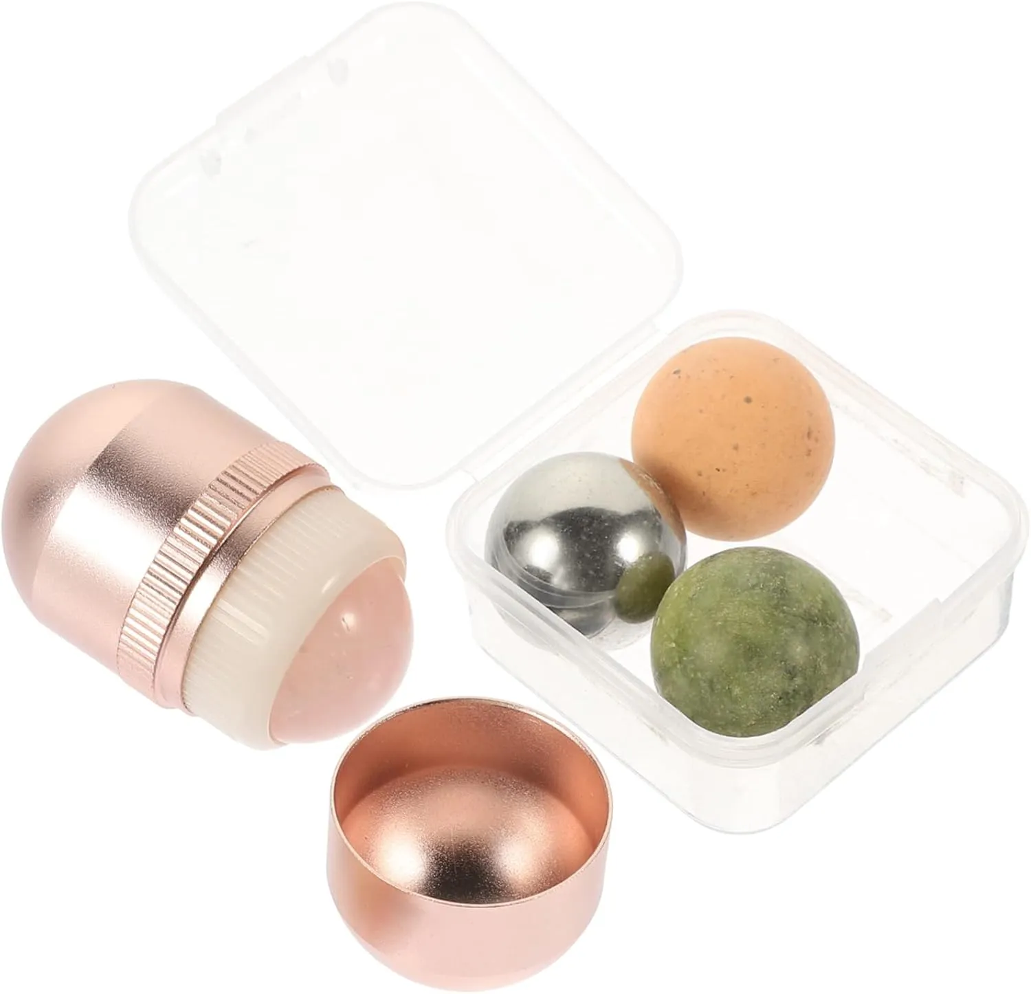 Facial Massager Roller Jade Ball Set Stone Roller for Face Beauty Eye Massaging Ball Tool