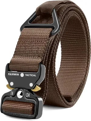 FAIRWIN Men's Tactical Belt, Rigger Belt, Utility Nylon Web Waist Work Belt for Men with V-ring Quick-Release Buckle