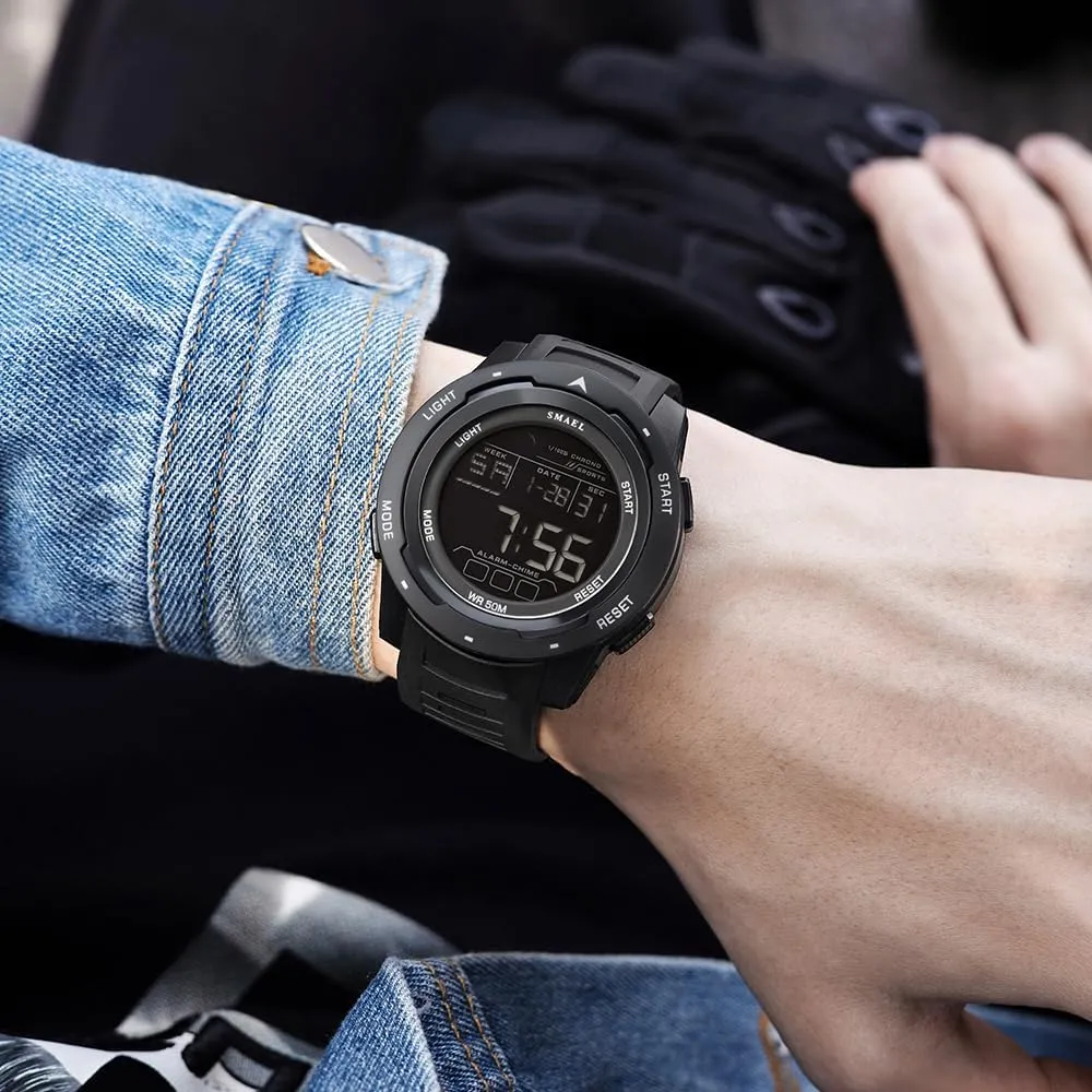 FANMIS Men Digital Sports Watch with Electronic Stopwatch and Luminous Large Display Outdoor Multifunction Watches Military Waterproof Big Numbers Watches