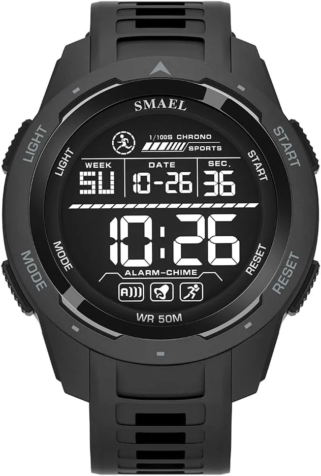 FANMIS Men Digital Sports Watch with Electronic Stopwatch and Luminous Large Display Outdoor Multifunction Watches Military Waterproof Big Numbers Watches