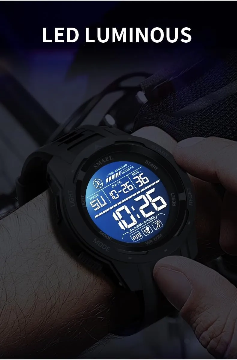 FANMIS Men Digital Sports Watch with Electronic Stopwatch and Luminous Large Display Outdoor Multifunction Watches Military Waterproof Big Numbers Watches
