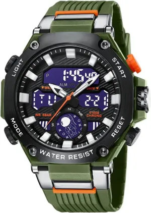 FANMIS Mens Digital Sports Watches Multifunctional 50M Waterproof LED Alarm Backlight Watch