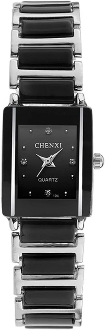 FANMIS Unisex Fashion Sport Rhinestones Men Women Lovers Couple Waterproof Rectangle Quartz WristWatch