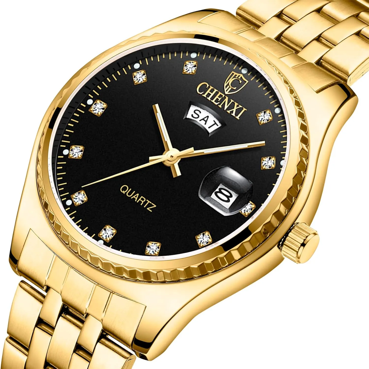 FANMIS Watches for Couples Men and Women Stainless Steel His and Hers Pair Watch Luxury Business Waterproof Quartz Analog Watch Watch Valentines Matching Gifts for Lover