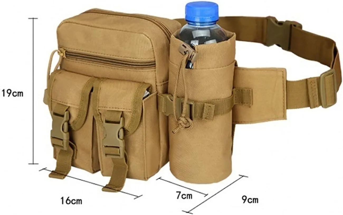 Fanny Pack Military Tactical Waist Bag Fanny Pack EDC Water Bottle Pouch Men Waterproof Outdoor Sports Running Hunting Fishing Hiking Bags (2)