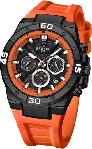 Fashion Mens Watches Quartz Analog Silicone Strap Wrist Watch Date Waterproof Luminous Chronograph Watches