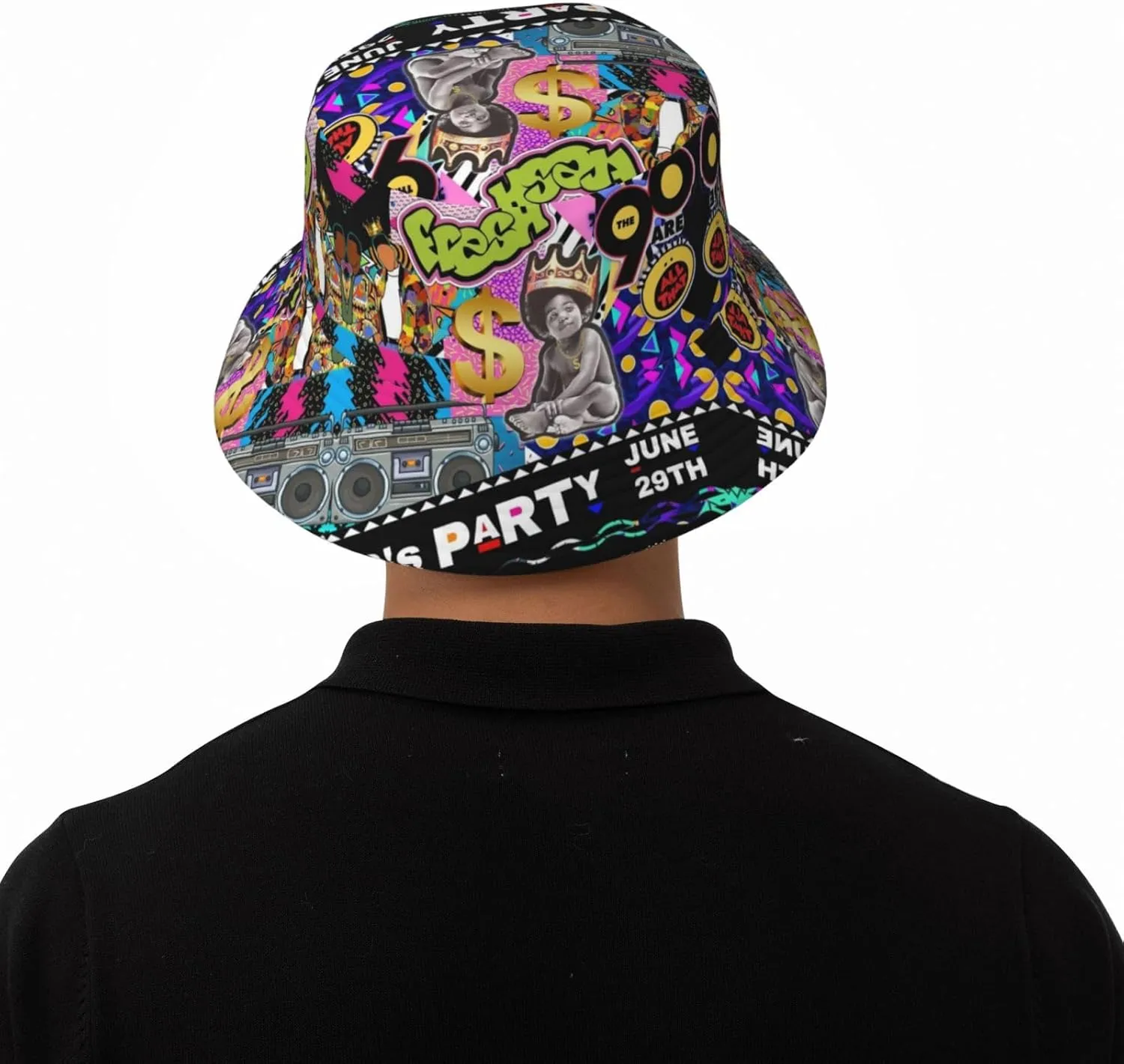 Fashion Retro 80s 90s Hats Men Women Bucket Hat Sun Cap Packable Outdoor Fisherman Hats for Women Men