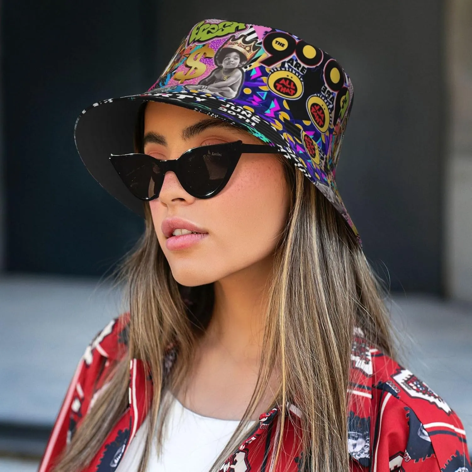 Fashion Retro 80s 90s Hats Men Women Bucket Hat Sun Cap Packable Outdoor Fisherman Hats for Women Men