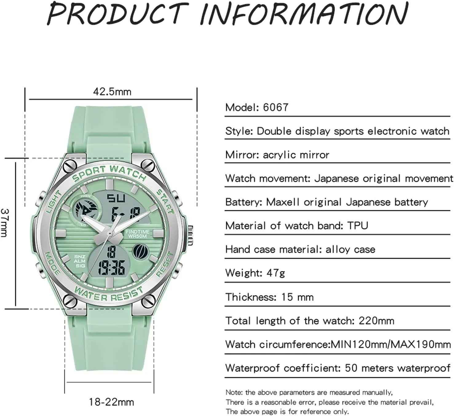 findtime Womens Digital Watch Sport Waterproof Watch Analog Military Tactical Watches LED Backlight Alarm Stopwatch Wrist Watches