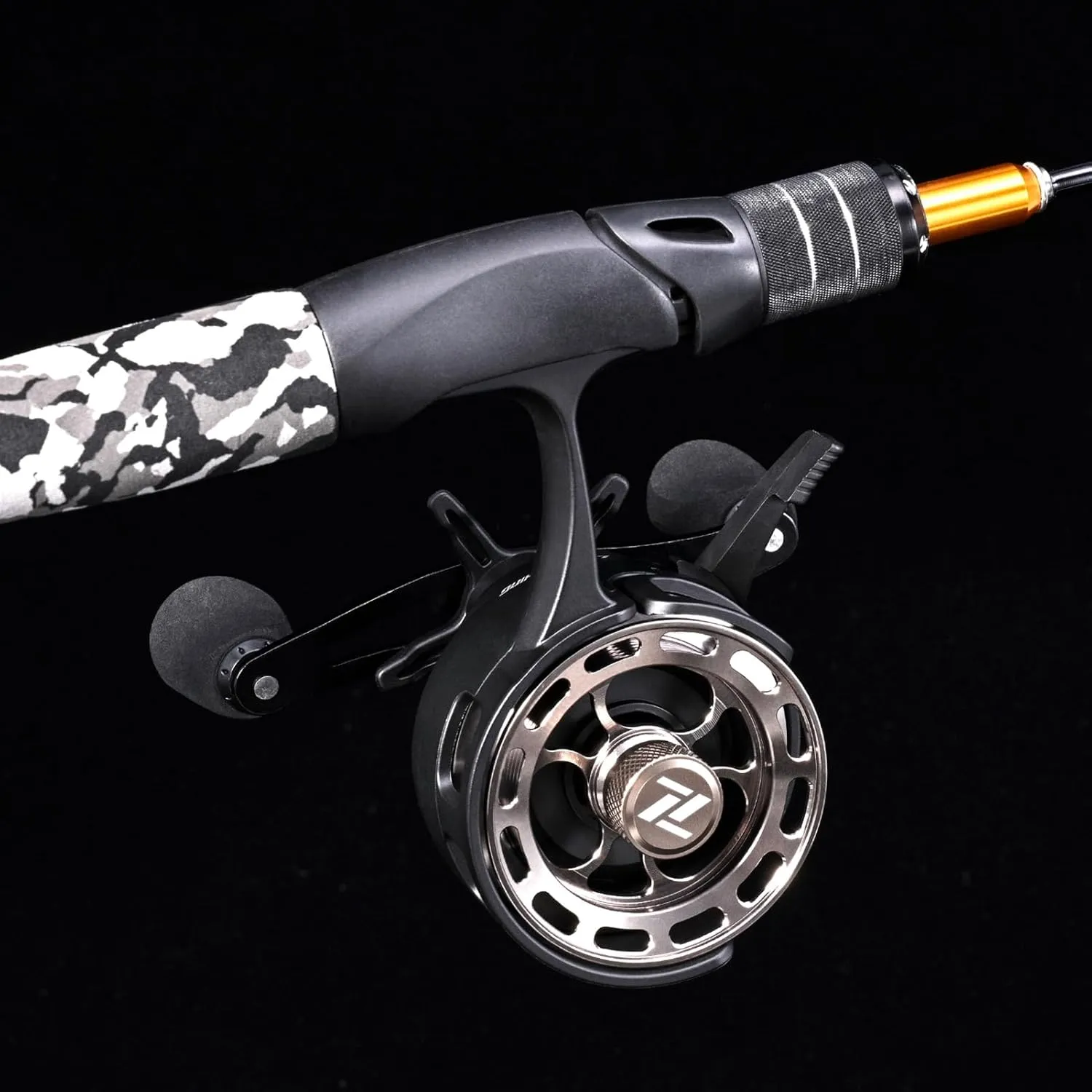 Fishing Reel with 3.2:1 Gear Ratio and Ultra Smooth 3 1 Ball Bearings for ice Fishing, efficient Release Anti Freezing Design, Larger Capacity, Precise Braking System