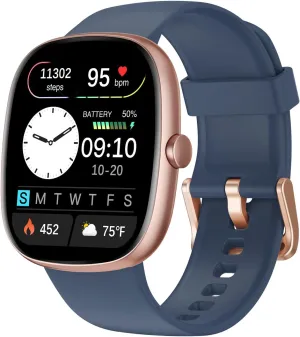 Fitness Tracker 2025 Ver. (Answer/Make Calls), 1.85" Smart Watch Fitness Watches for Women Men with 24/7 Heart Rate Blood Oxygen Monitor Sleep Tracker 100  Sport Modes IP68 Waterproof (Blue)