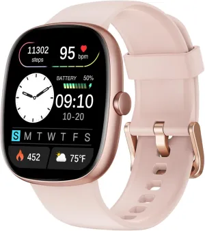 Fitness Tracker 2025 Ver. (Answer/Make Calls), 1.85" Smart Watch Fitness Watches for Women Men with 24/7 Heart Rate Blood Oxygen Monitor Sleep Tracker 100  Sport Modes IP68 Waterproof (Pink)