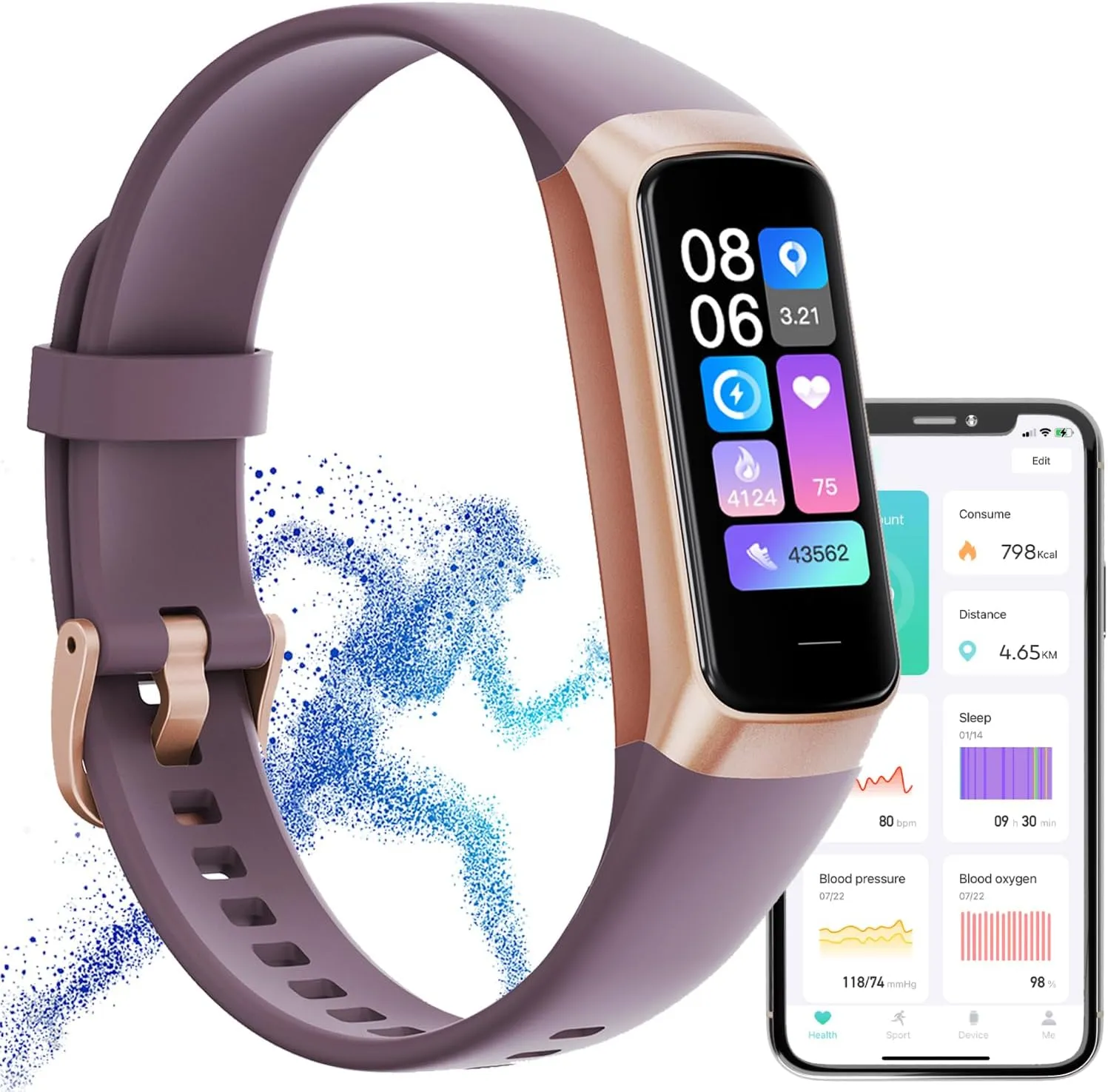 Fitness Tracker,2025 Smart Watch with Blood Pressure Heart Rate & Sleep Monitor IP67 Waterproof Step Calorie Counter Pedometer Fitness Activity Watch Health Watch for Android iOS Phone Men Women