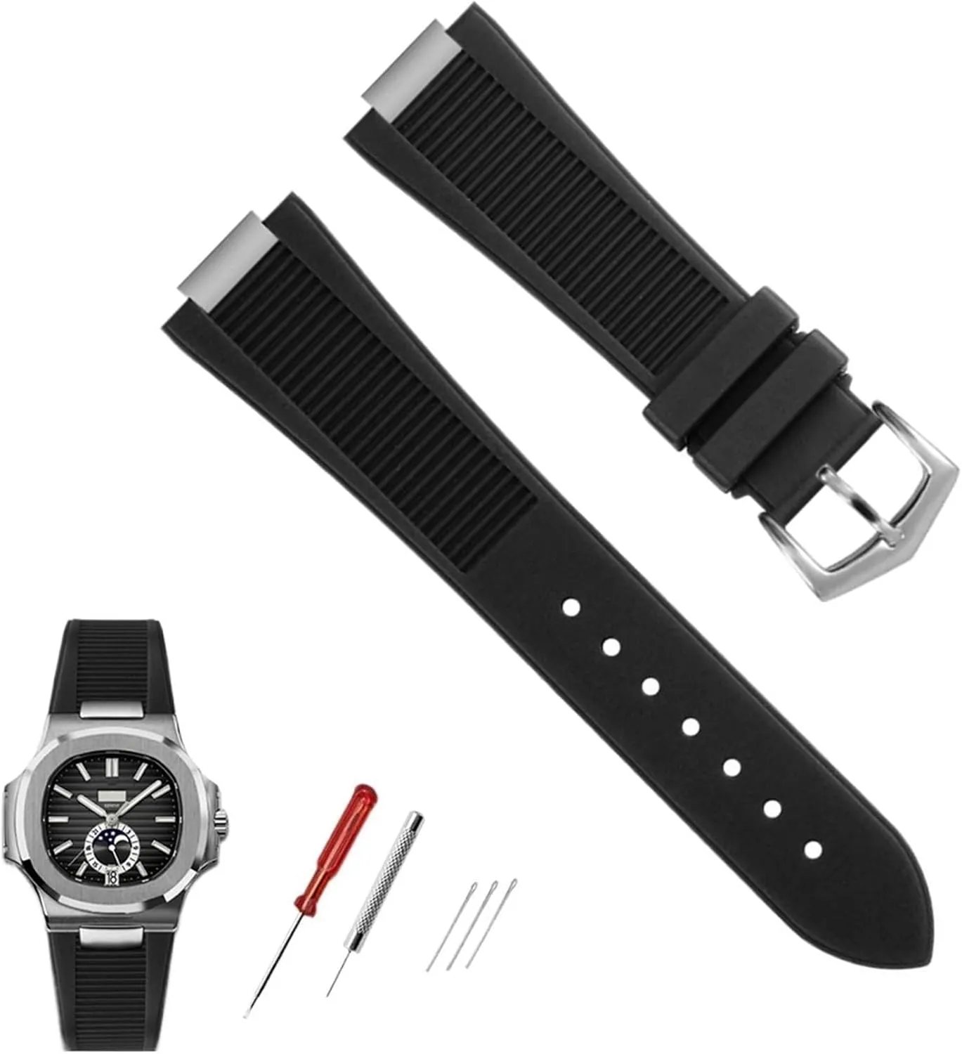 Fluorine rubber Watchband For Patek Philippe Nautilus Series 5711/5712/5980 Waterproof Watch Strap Bracelet