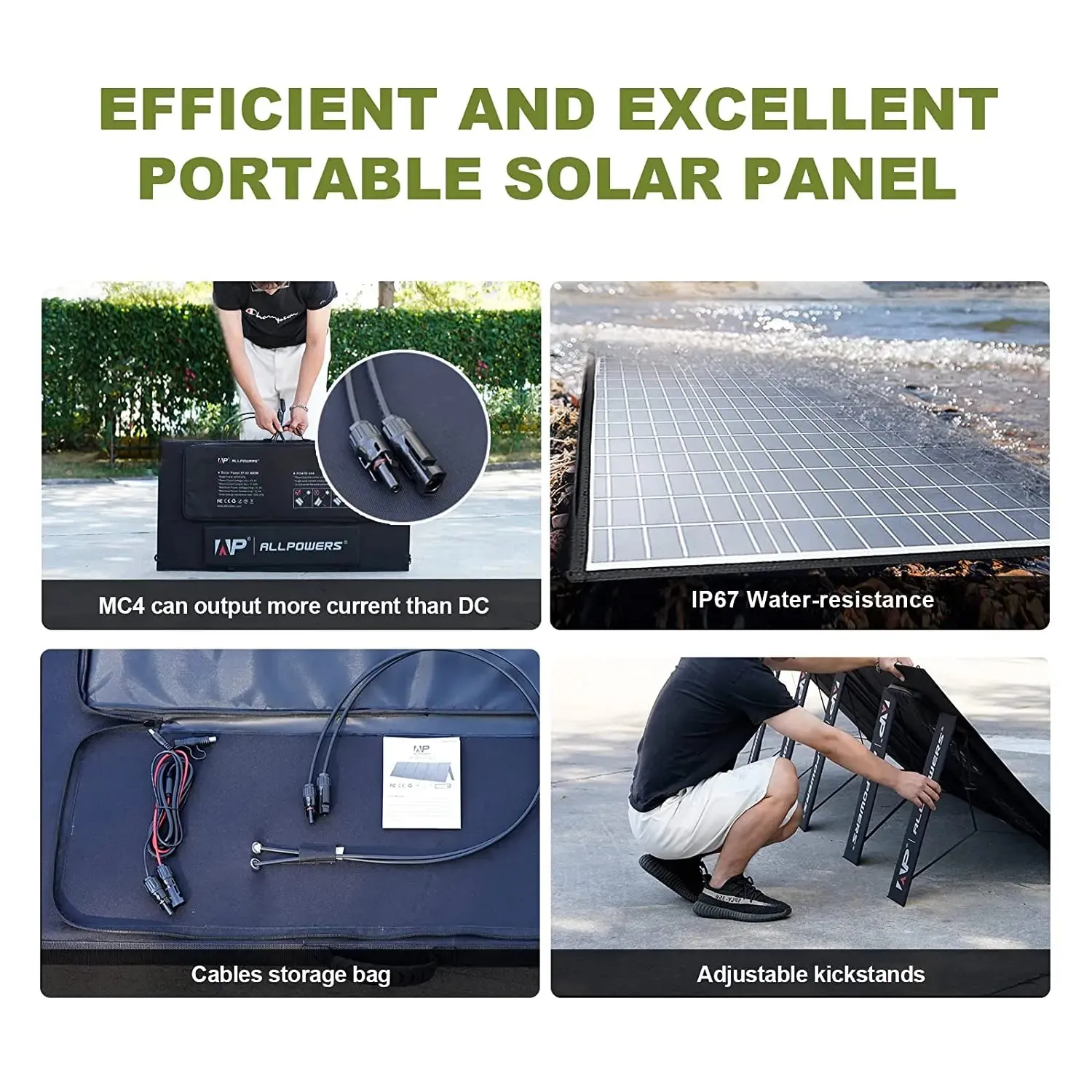 Foldable Charger Station Solar Solar Solar State-of-the-art / Savings-packed Power ALLPOWERS for Solar Panel 60W 100W / 200W 400W 140W / Generator / Output with