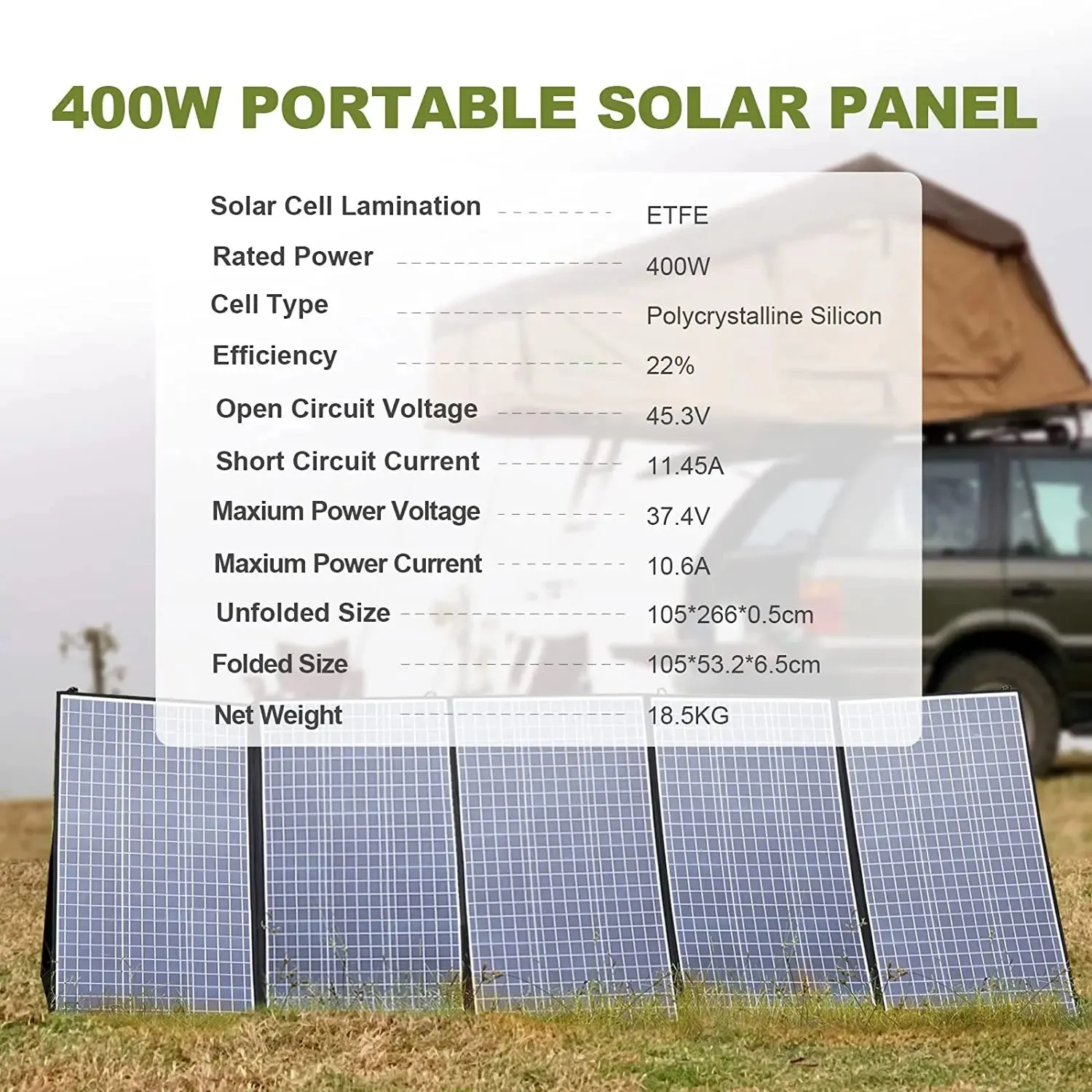 Foldable Charger Station Solar Solar Solar State-of-the-art / Savings-packed Power ALLPOWERS for Solar Panel 60W 100W / 200W 400W 140W / Generator / Output with