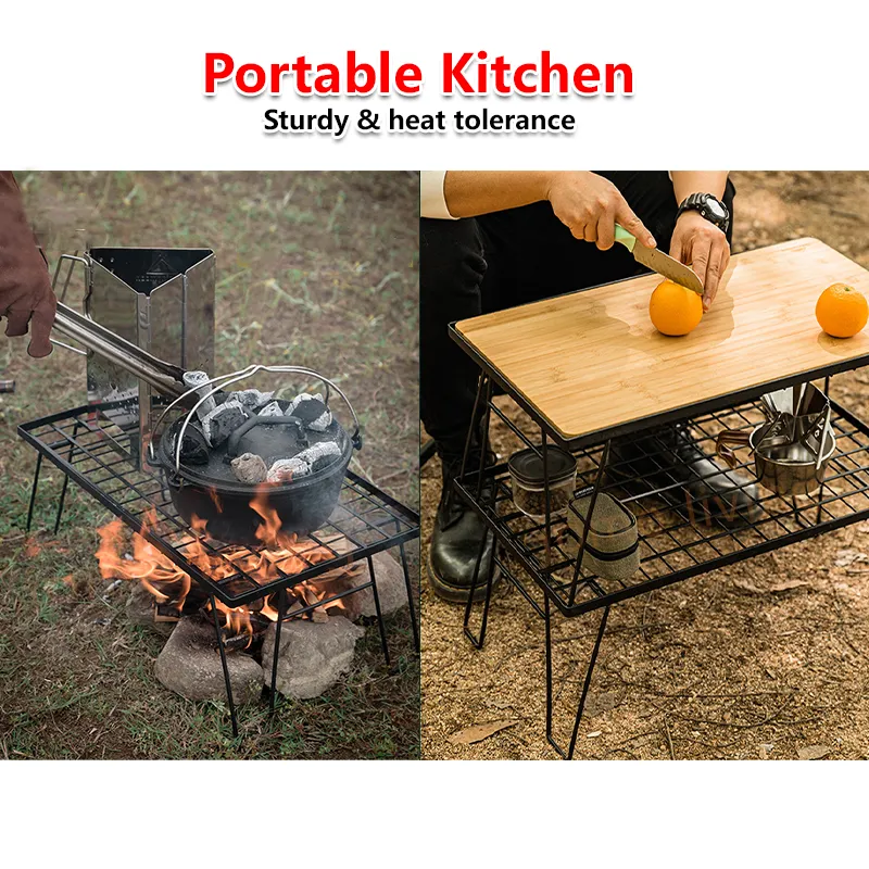 Foldable Multipurpose Rack Stacking Storage Rack Stackable Table Multipurpose Table Camping Table Folding Table