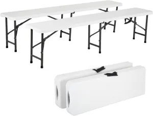 Folding Benches 6Ft Outdoor Dining Table, Portable Picnic Bench Fold Up Lightweight Party Benches, 6 Foot Folding Bench Outdoor Camping Bench, Mesas para Fiestas Beach Outdoor Benches Garden Bench