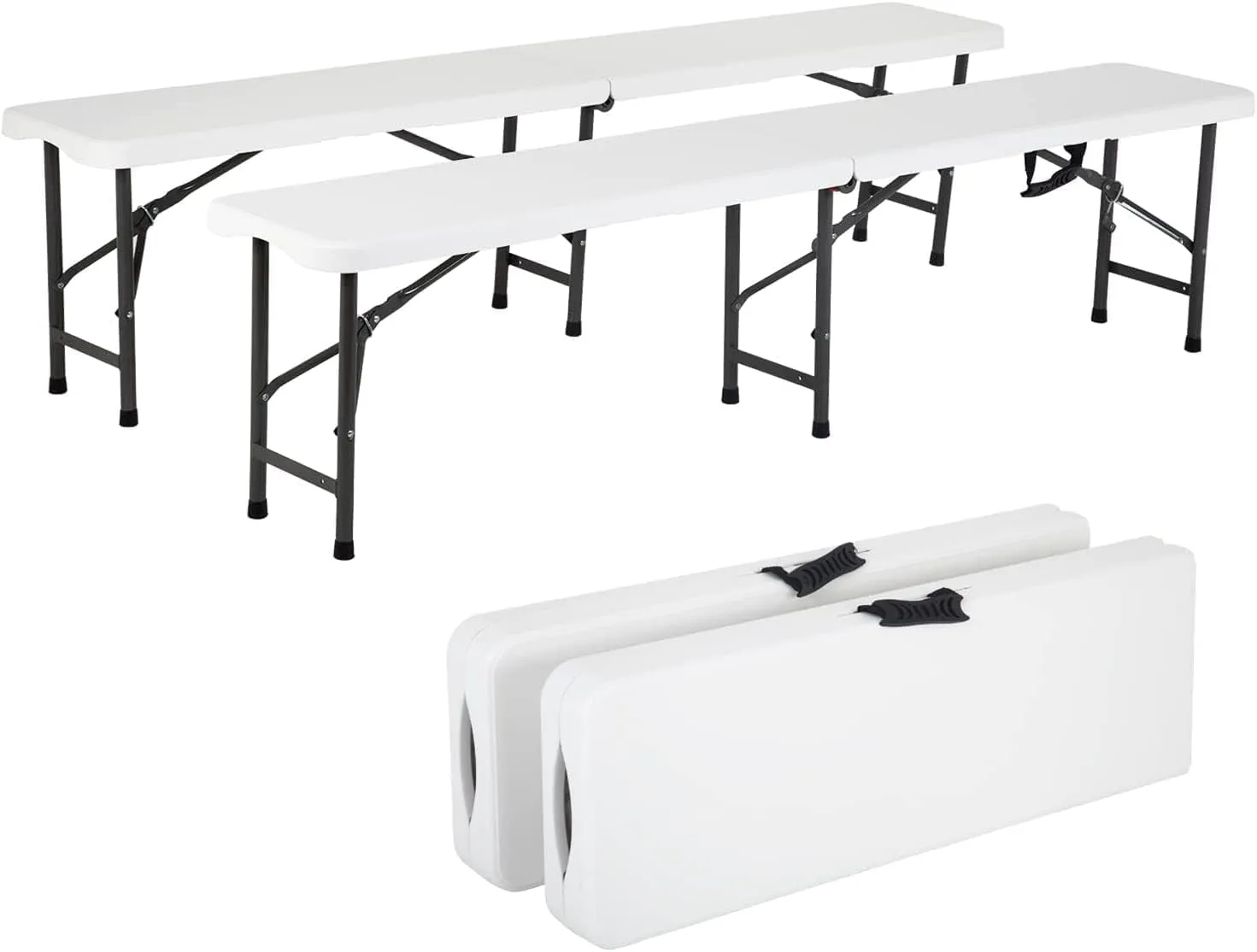 Folding Benches 6Ft Outdoor Dining Table, Portable Picnic Bench Fold Up Lightweight Party Benches, 6 Foot Folding Bench Outdoor Camping Bench, Mesas para Fiestas Beach Outdoor Benches Garden Bench