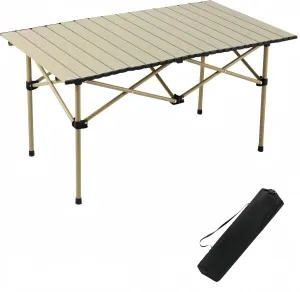 Folding Camping Table, Portable Beach Table,with Portable Bag，Suitable for Indoor, Outdoor, Camping, Backyard, Party, Patio, The Yellow Camping Table at The Beach