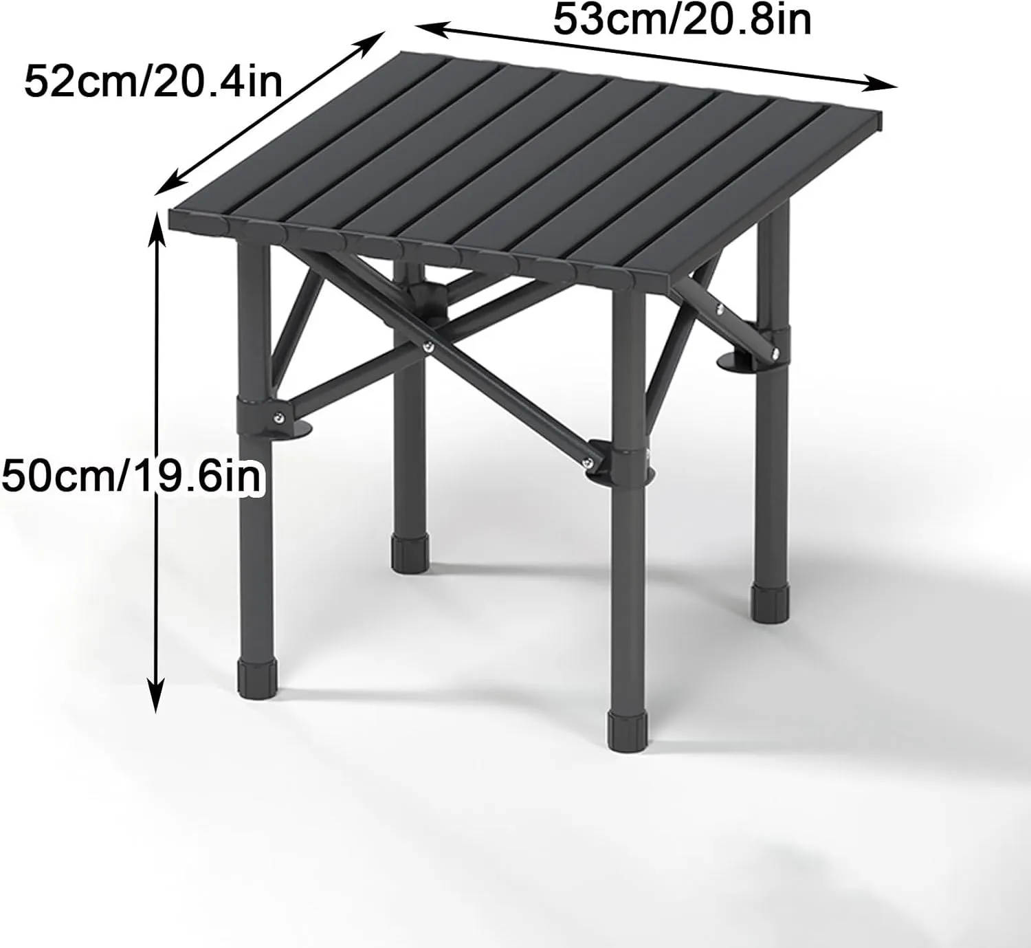 Folding Camping Table Portable Carbon Steel Frame Fold up Camping Tables Small Folding Table Portable Outdoor with Carry Bag(Yellow,53 * 52 * 50cm)