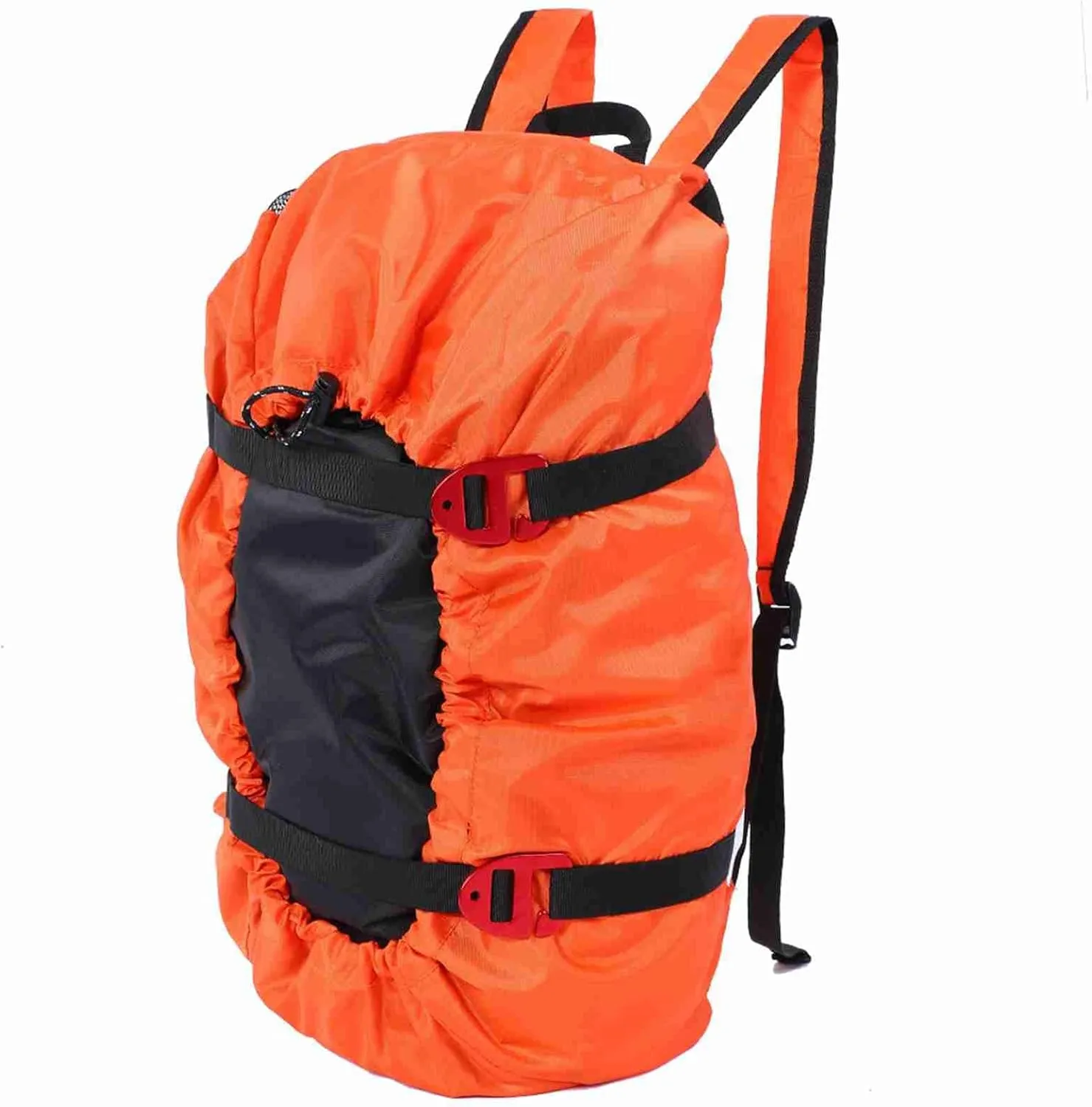 Folding Rock Climbing Rope Bag with Foldable Tarp for Outdoor Camping Hiking Strap (Orange)