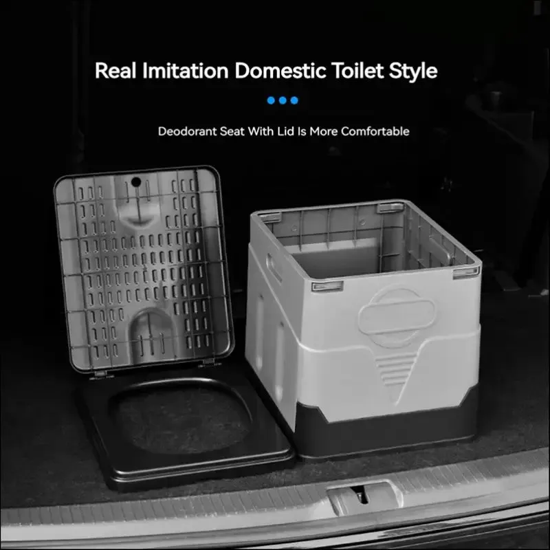 Folding toilet, portable, collapsible, anti-odor storage box, car toilet, adult self-driving travel