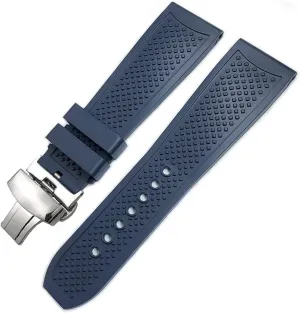 For CALIBRE DE TANK SOLO SANTOS DE Waterproof Silicone Watch Strap Butterfly Buckle 22mm 23mm 24mm Rubber Watchbands