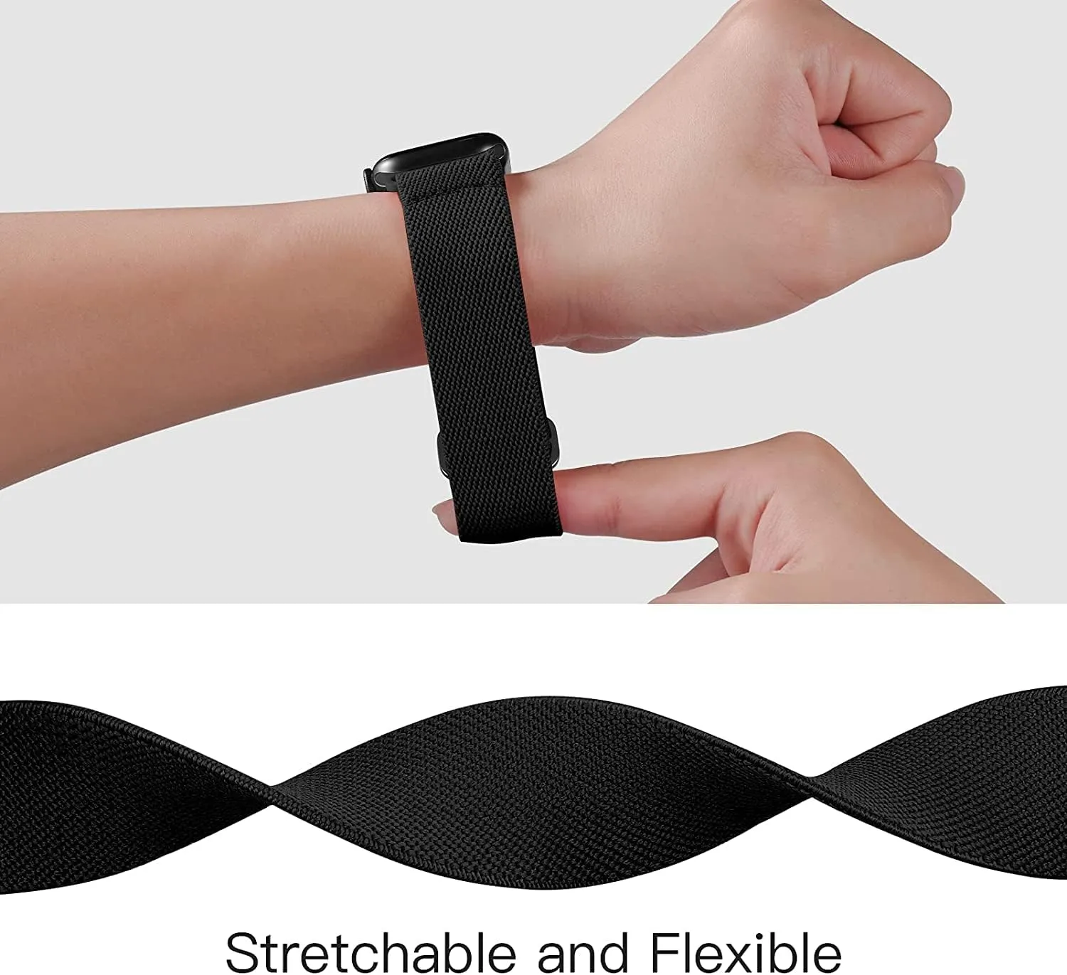 for Garmin Instinct/Instinct 2 Solar Watch Bands, Soft Stretchy Nylon Sport Replacement Elastic Wristband Strap for Garmin Instinct Tactical/Tide/Esports/Solar, 4Pack