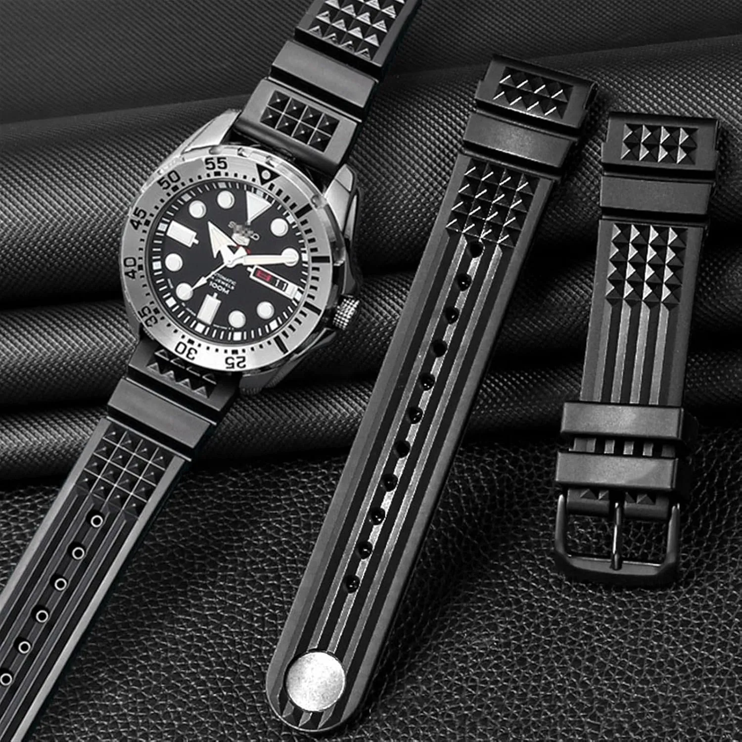 For Seiko SRP601J1 Water ghost canned Watch diving strap waterproof Bracelet men silicone black blue Sport strap 20mm 22mm