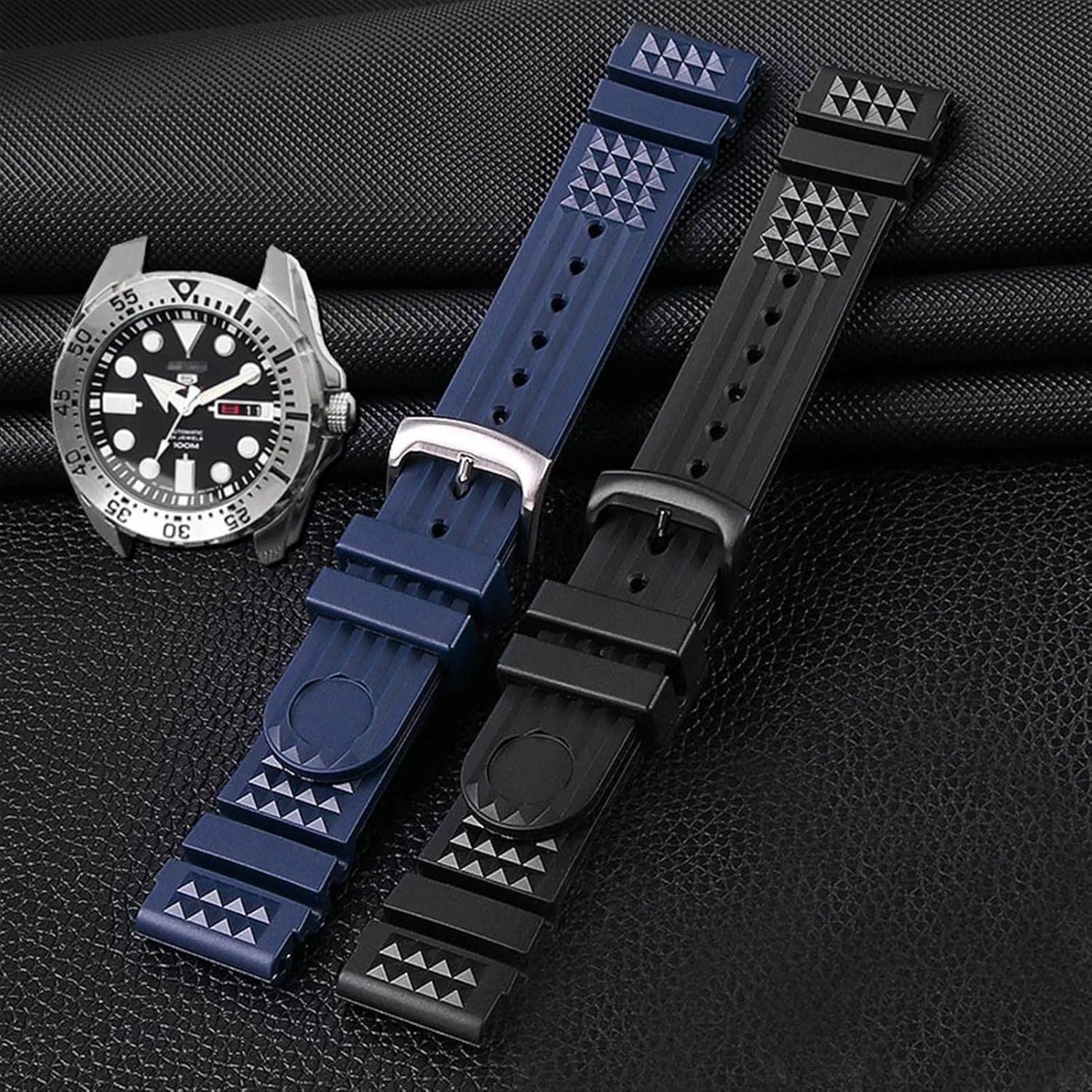 For Seiko SRP601J1 Water ghost canned Watch diving strap waterproof Bracelet men silicone black blue Sport strap 20mm 22mm