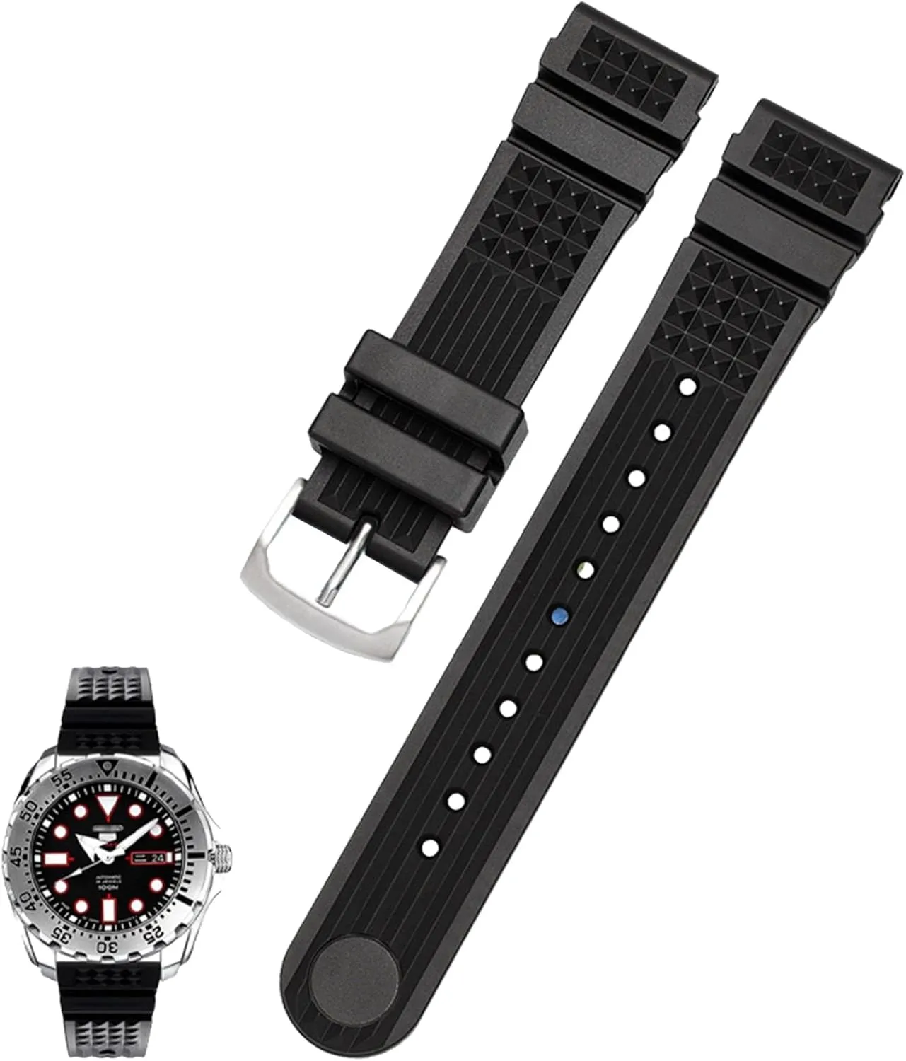 For Seiko SRP601J1 Water ghost canned Watch diving strap waterproof Bracelet men silicone black blue Sport strap 20mm 22mm