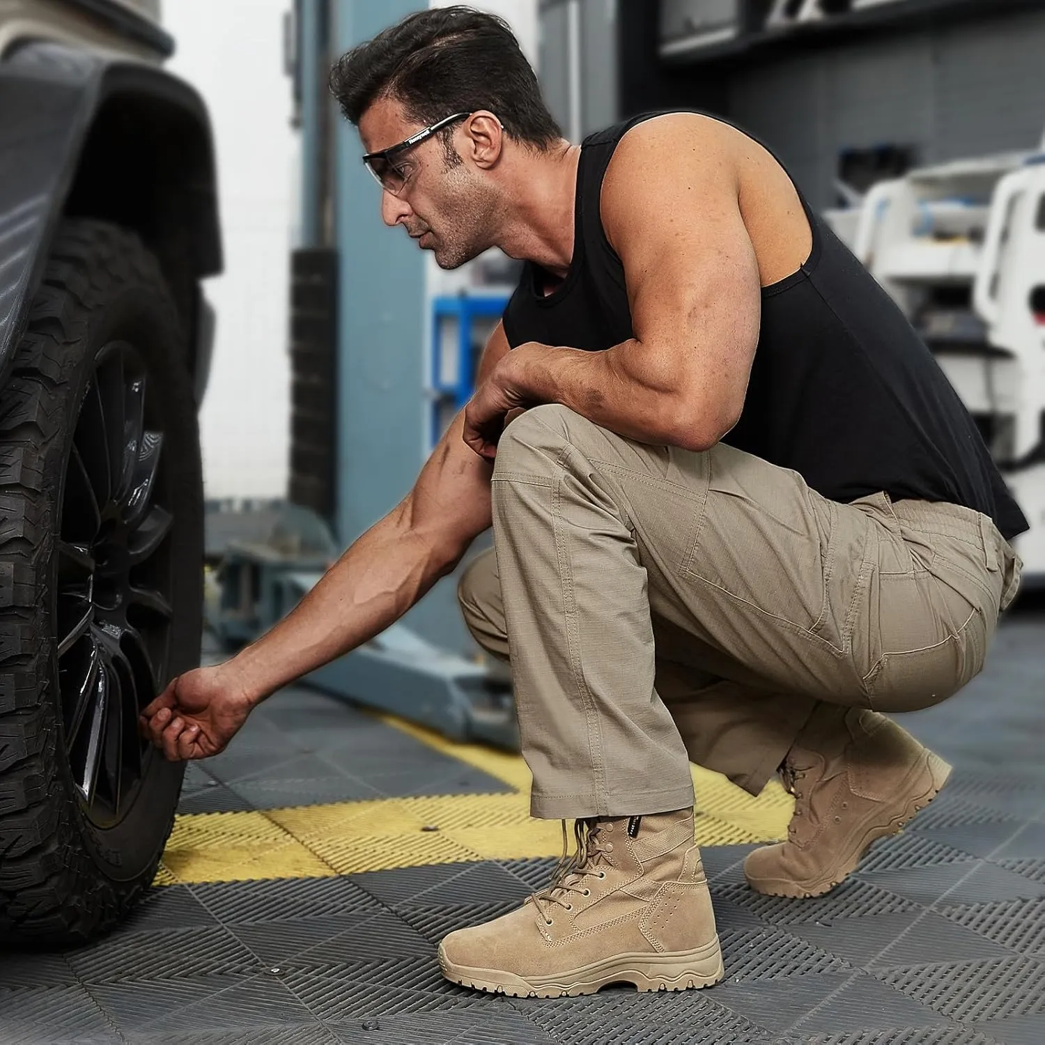 FREE SOLDIER Men's Cargo Pants Water Resistant Ripstop Tactical Pants for Men Work Pants Lightweight Outdoor Hiking Pants Men