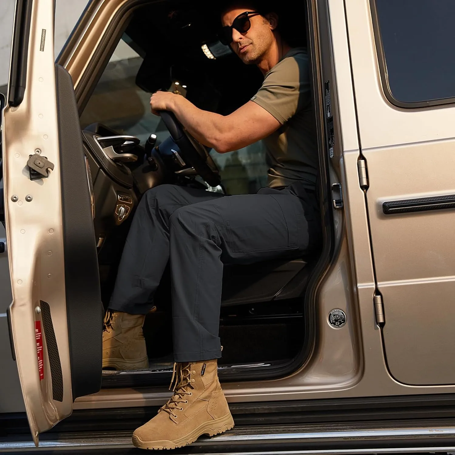FREE SOLDIER Men's Cargo Pants Water Resistant Ripstop Tactical Pants for Men Work Pants Lightweight Outdoor Hiking Pants Men