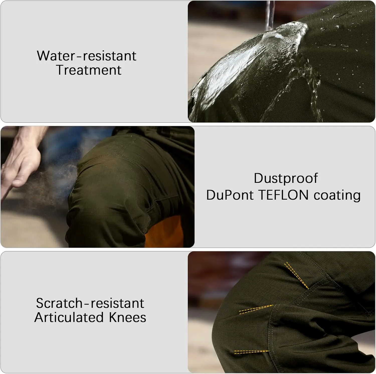 FREE SOLDIER Men's Cargo Pants Water Resistant Ripstop Tactical Pants for Men Work Pants Lightweight Outdoor Hiking Pants Men